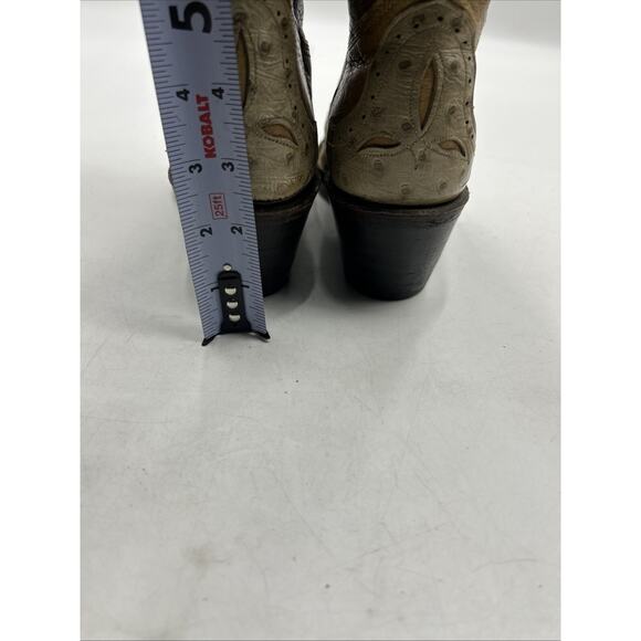 Vintage Texas Brand Cowboy Western Leather Boots TAN Men’s Size 7.5D MADE IN USA main image 4
